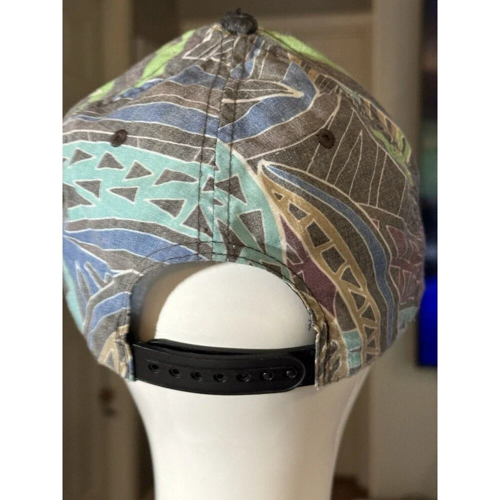 Volcom Mens Baseball Cap Hat Flat Bill Snapback Blue Gray Green Island Vibes